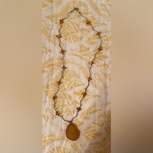 Orange Sea Glass Necklace